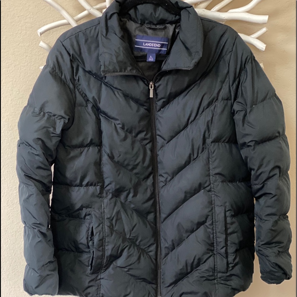 Land’s End down black puffer coat